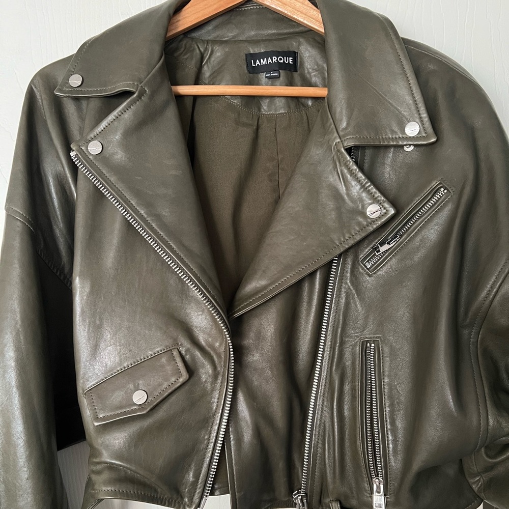 Leather biker style jacket